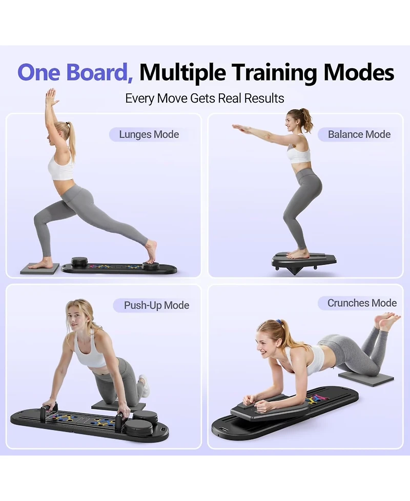 Fed Fitness Portable Pilates Reformer Board for Home Workout, Easy-to-Use Sliding Full Body Toning, Lightweight Exercise Equipment