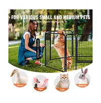 Ruie 8 Panel Foldable Metal Dog Exercise Pen 24 in Tall Square Panels