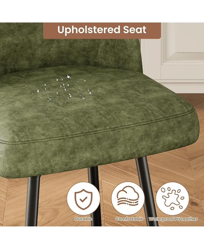 homfan 2/4 Pieces Faux Sherpa Upholstered Barstools with Back and Arc Footrest, 26" Modern Island Stools Bistro and Dining Area