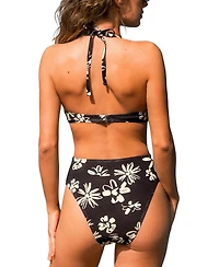 Cupshe Women's V-Neck Halter Tie One-Piece Swimsuit