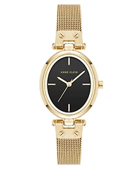 Anne Klein Women's Quartz Oval Gold-Tone Stainless Steel Mesh Watch 26mm