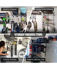 Mythinglogic Sports Equipment Wall Storage Panel, Wall Mount Garage Storage Organizer for Sports Gear and Bike
