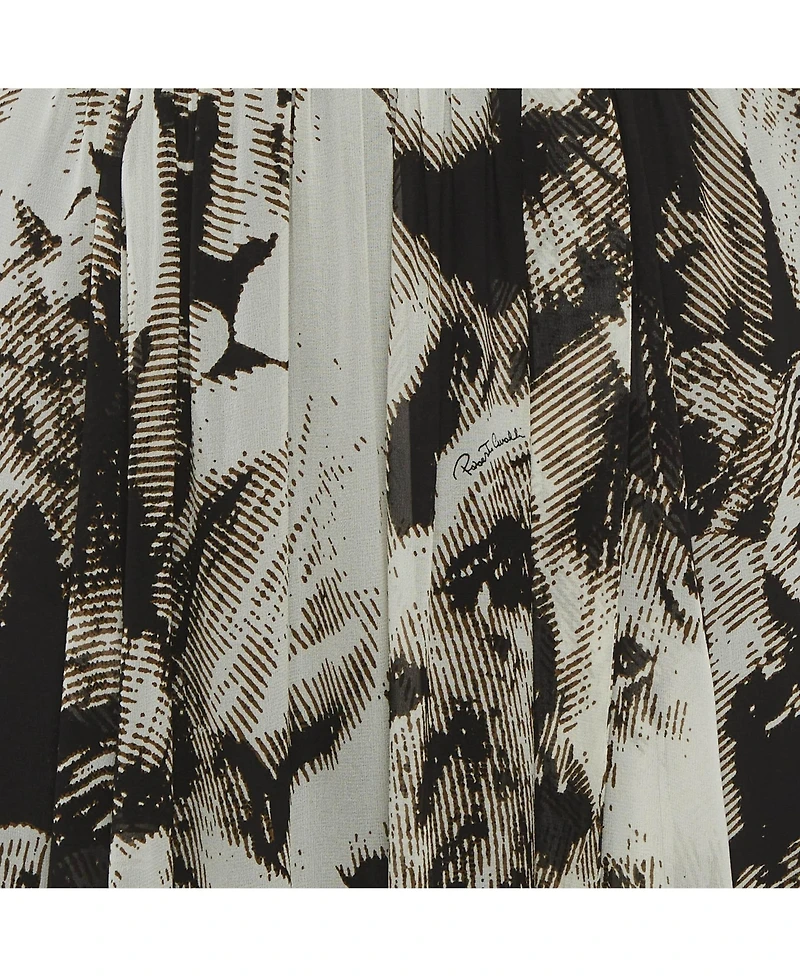 Pre-Owned Roberto Cavalli Women's Print Silk Maxi Skirt