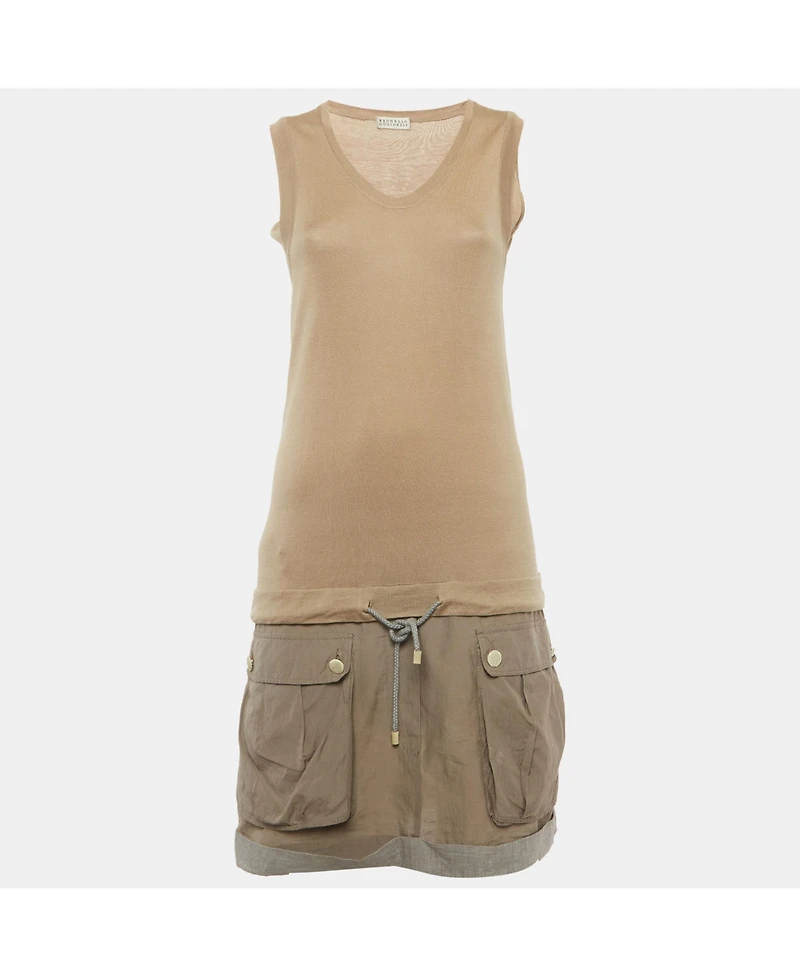Pre-Owned Brunello Cucinelli Women's Cotton Knit Sleeveless Short Dress
