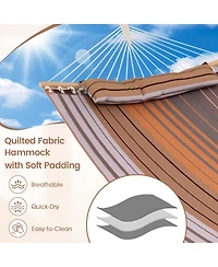 Sugift Foldable Patio Hammock Swing Chair Bed with Detachable Pillow