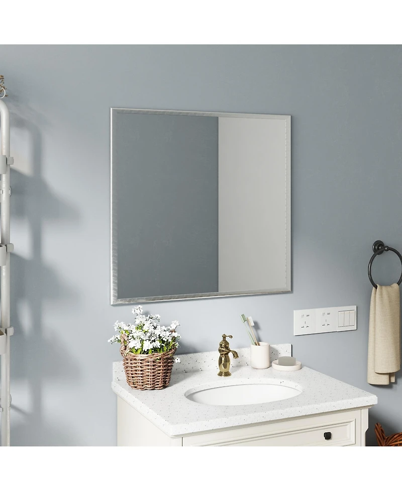 Rainsken 32" Square Aluminum Frame Vanity Mirror