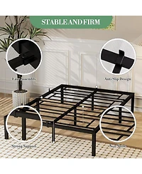 gaomon 10 Inch Bed Frames Heavy Duty Metal Platform Bed with Under Bed Storage, Sturdy Steel Slat Support, No Box Spring Needed