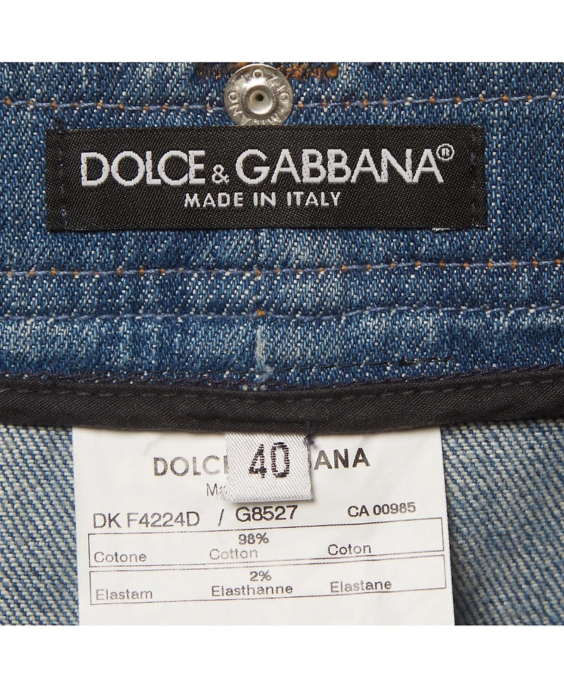Pre-Owned Dolce and Gabbana Women's Faded Denim Pencil Skirt