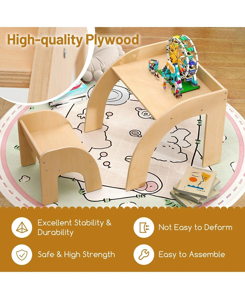 Slickblue Children Desk Chair Set with Drawer and Storage Hutch