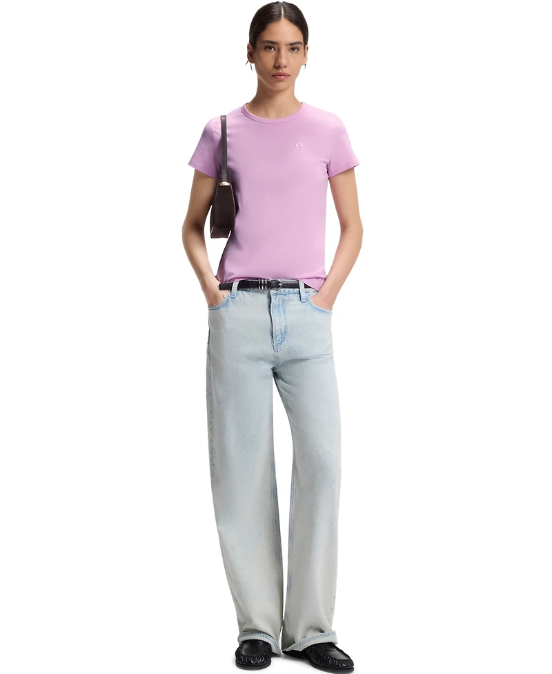 Boss by Hugo Boss Women's Cotton-Jersey Monogram Slim-Fit T-Shirt