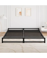 gaomon 6" Queen Metal Platform Bed Frame, Low Profile, Steel Slats
