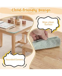 Slickblue 5 Piece Kids Furniture Set Table and Chairs Solid Wood Design