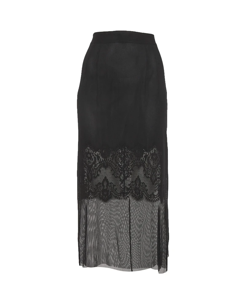 Pre-Owned Dolce & Gabbana Women's Mesh Double Layered Midi Skirt