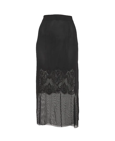Pre-Owned Dolce & Gabbana Women's Mesh Double Layered Midi Skirt