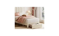 gaomon Twin Boucle Platform Bed with Storage Drawer