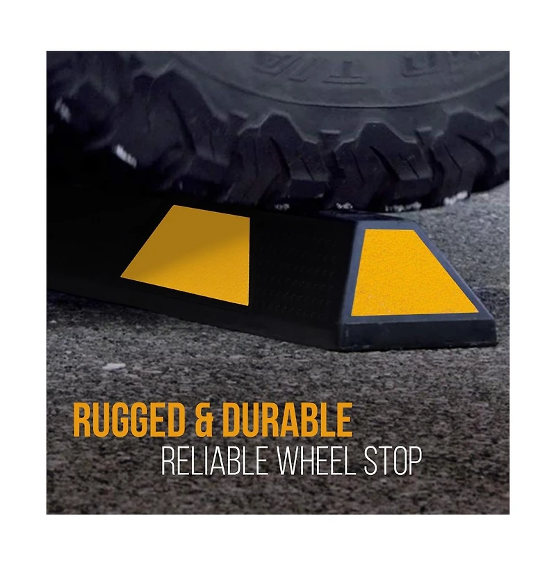 Pyle Vehicle & Car Tire Stop, Heavy-Duty Rubber Block