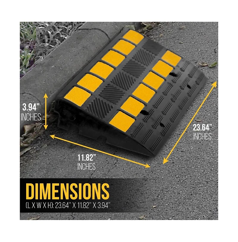 Pyle Heavy-Duty Car/Truck Curb Ramps - Vehicle Bridge Kit (Pair)