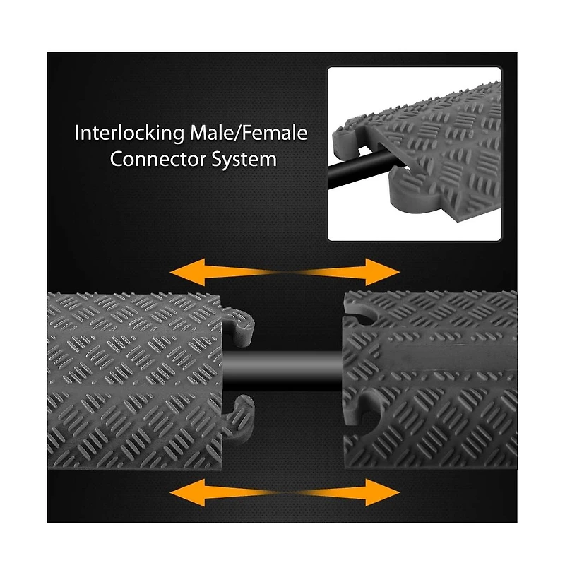 Pyle Cable Cover Ramp Safety Track, Single Channel