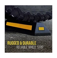 Pyle Set of 4 Heavy-Duty Parking Curb Tire Stops for Cars and Trucks