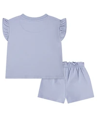Nike Girls' 4-6X Crewneck French Terry T-Shirt and Shorts, 2-Piece Set