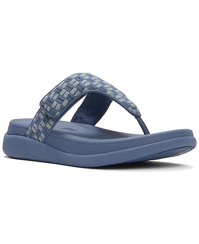 FitFlop Women's F-Mode Go Checkerboard-Denim Toe-Post Sandals