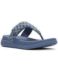 FitFlop Women's F-Mode Go Checkerboard-Denim Toe-Post Sandals