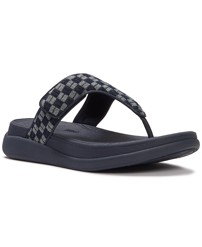 FitFlop Women's F-Mode Go Checkerboard-Denim Toe-Post Sandals
