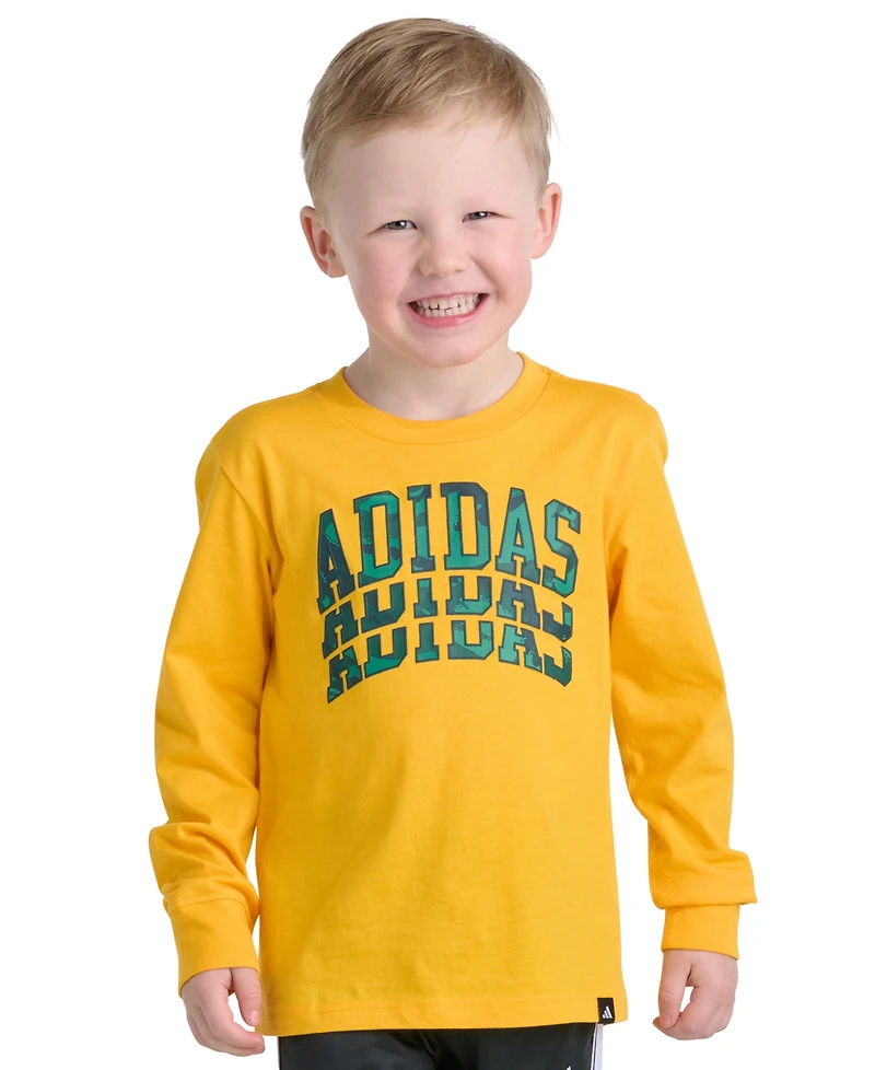 adidas Boys' 2T-7 Camo Graphic Long-Sleeve T-Shirt and Pants, 2-Piece Set