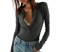 Free People Women's Long-Sleeve Henley Top