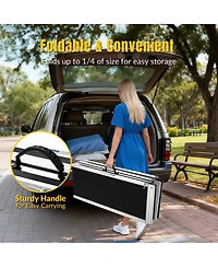 Yescom Portable Wheelchair Ramp Aluminum 6FT Folding Anti-slip 600LBS Limit for Threshold Doorways