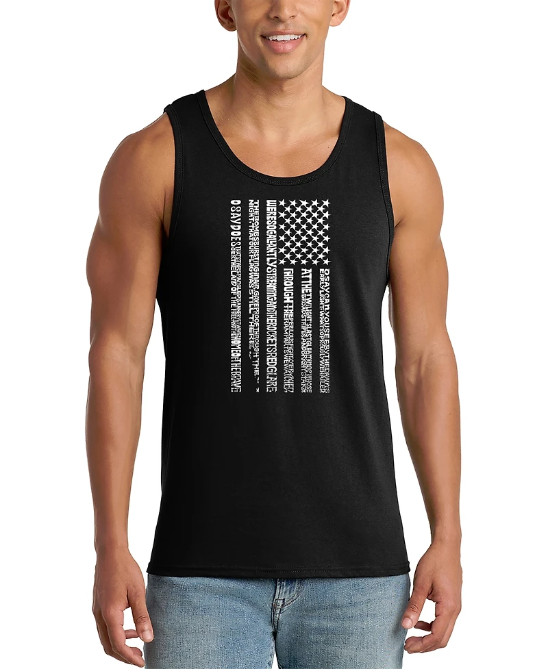 La Pop Art Men's American Flag Graphic Tank Top