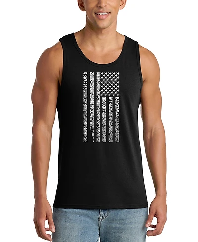 La Pop Art Men's American Flag Graphic Tank Top