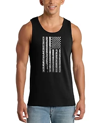 La Pop Art Men's American Flag Graphic Tank Top