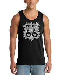La Pop Art Men's Route 66 Vintage Highway Shield Graphic Tank Top