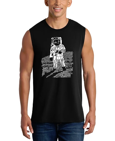La Pop Art Men's Astronaut Typography Graphic Tank Top