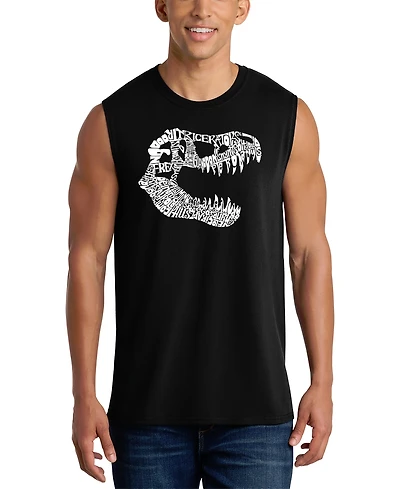 La Pop Art Men's T-Rex Skull Graphic Tank Top