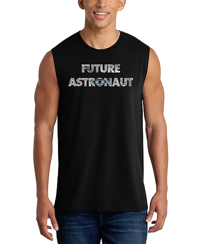 La Pop Art Men's Future Astronaut Typography Graphic Tank Top