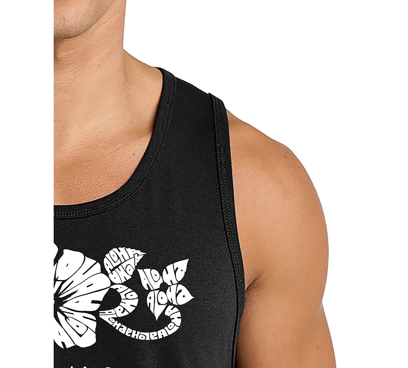 La Pop Art Men's Aloha Word Graphic Tank Top