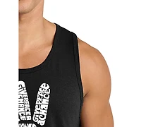 La Pop Art Men's Give Peace A Chance Word Graphic Tank Top