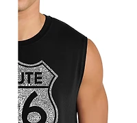 La Pop Art Men's Route 66 Vintage Highway Shield Graphic Tank Top