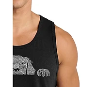 La Pop Art Men's Peeking Dog Word Tank Top