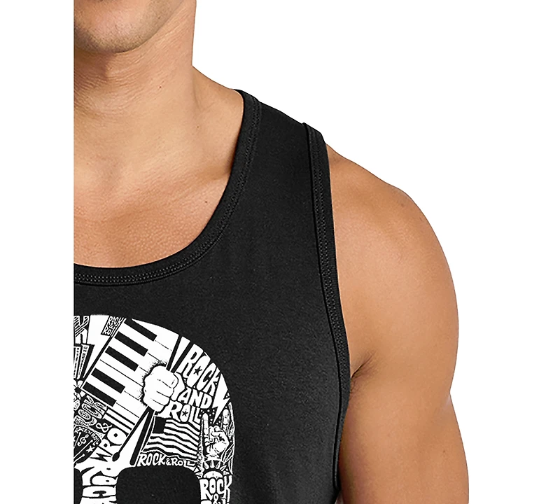 La Pop Art Men's Skull Music Collage Tank Top