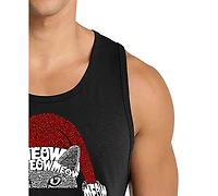 La Pop Art Men's Santa Cat Word Tank Top