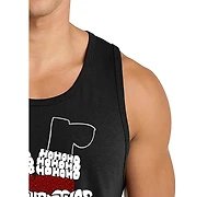La Pop Art Men's Santa Claus Down The Chimney Graphic Tank Top