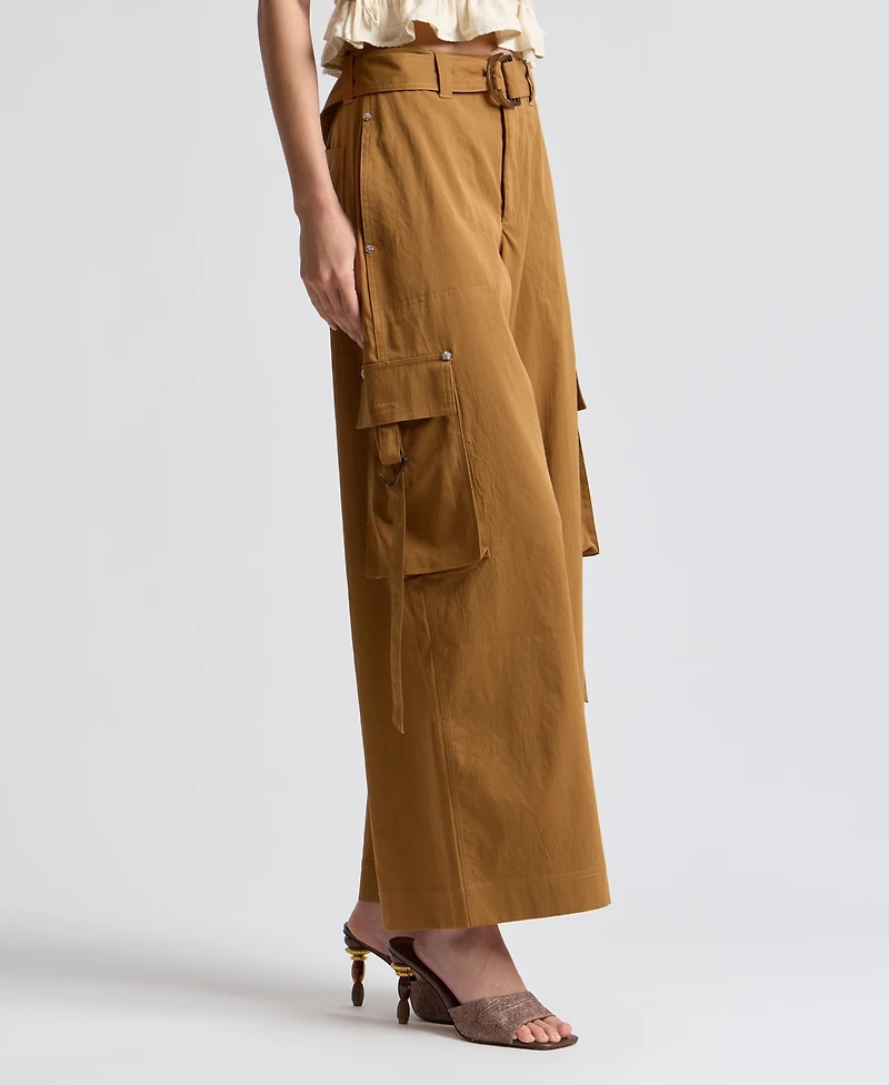 Avec Les Filles Women's Mid-Rise Wide-Leg Pants