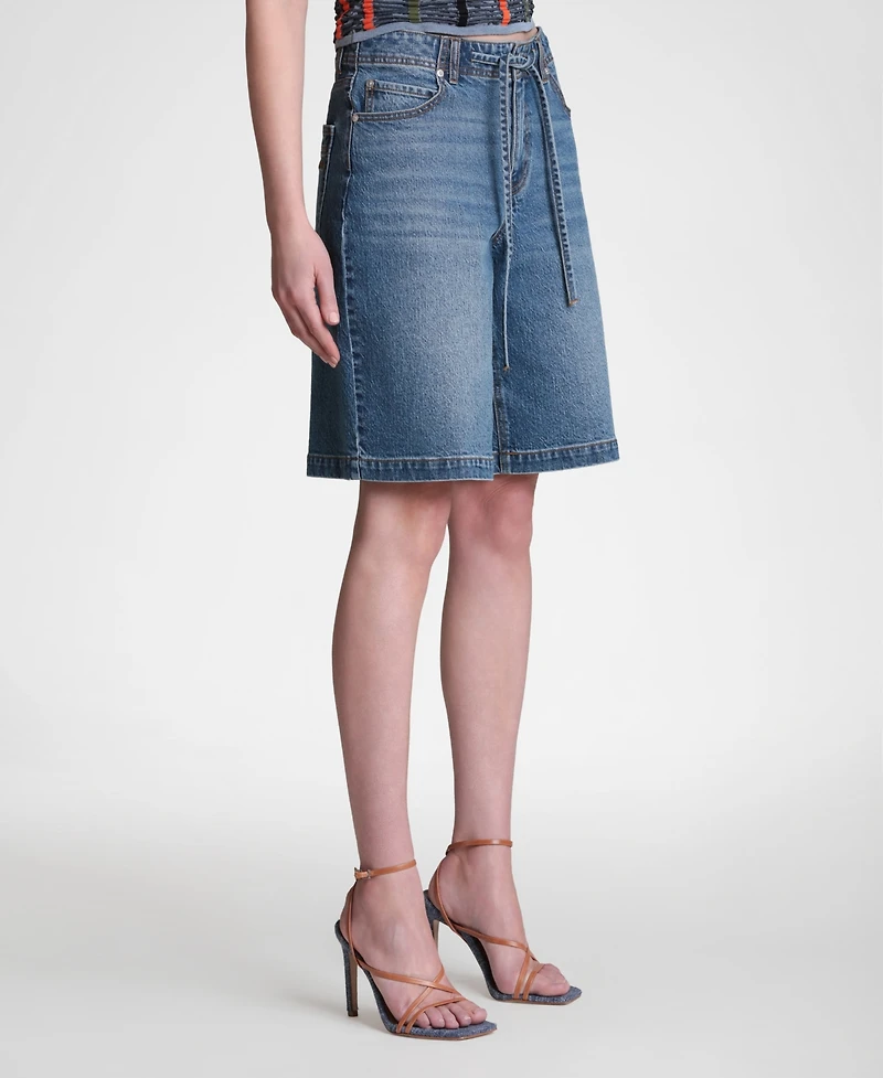 Avec Les Filles Women's Drawstring Mid-Rise Shorts