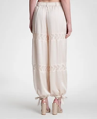 Avec Les Filles Women's Lace Combo Balloon Pants