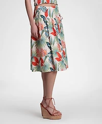 Avec Les Filles Women's Linen-Blend Side Tie Midi Skirt