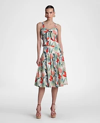 Avec Les Filles Women's Linen-Blend Side Tie Midi Skirt