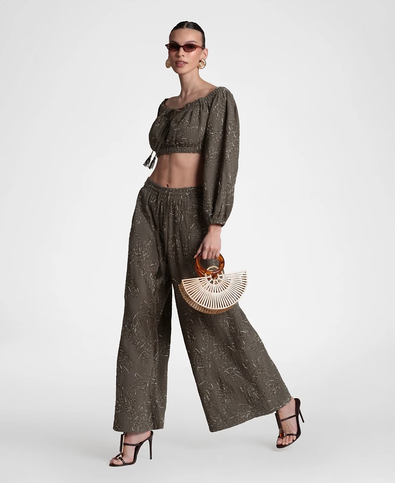 Avec Les Filles Women's Extreme Wide-Leg Palazzo Pants